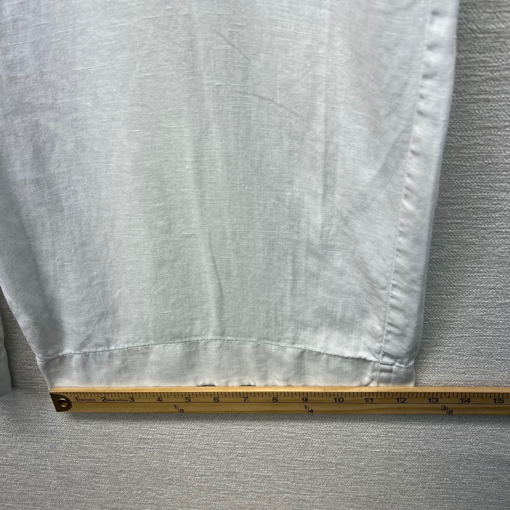 J. Jill Love Linen Cropped Pants Womens 3X White Wide Leg Side Zip Elastic Back - Picture 7 of 8